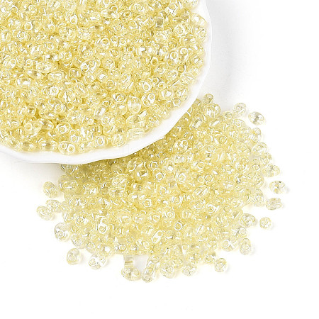 Transparent Colours Luster Glass Seed Beads SEED-N008-09F-1
