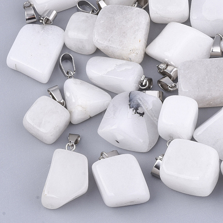 Unicraftale 24Pcs Natural White Jade Pendants G-UN0001-02E-1