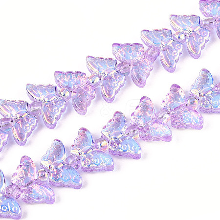 Transparency Electroplate Glass Beads Strands GLAA-T023-39A-05-1