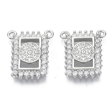 Brass Micro Pave Cubic Zirconia Pendants ZIRC-S061-198P-NF-1