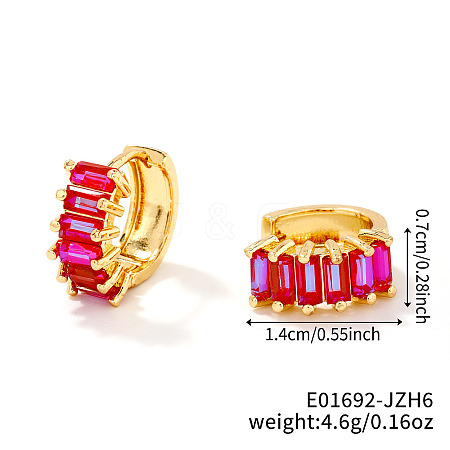 Brass Rectangle Hoop Earrings NZ4361-26-1