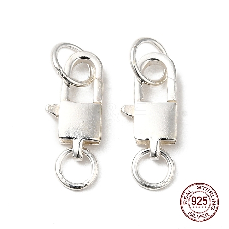 925 Sterling Silver Lobster Claw Clasps with Jump Rings STER-D006-24S-1