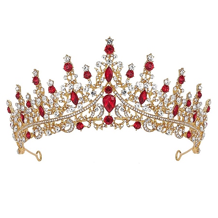 Alloy Rhinestone Crown Hair Bands for Girls Women Party Decoration HULI-PW0002-006G-04-1