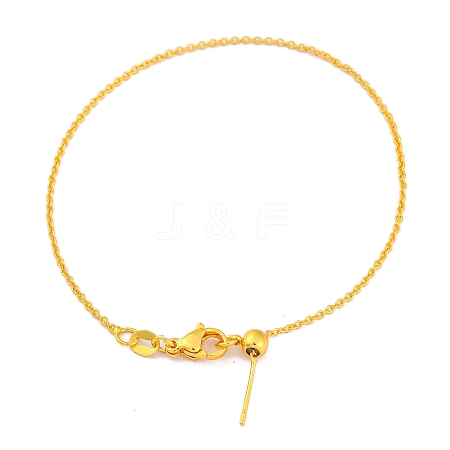 Brass Cable Chains Bracelets for Women BJEW-G735-09G-1