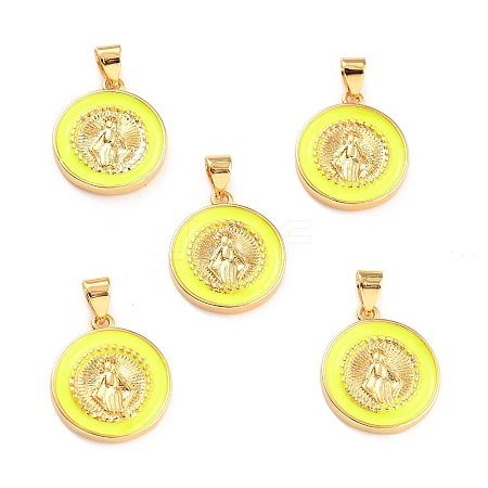 Brass Enamel Pendants KK-P209-03G-03-RS-1