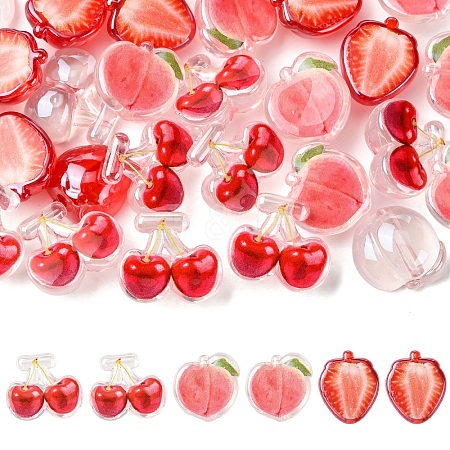 30Pcs 3 Styles Transparent Acrylic Beads MACR-CJ0002-41-1