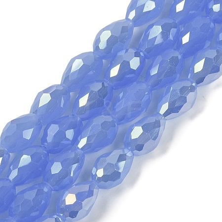 Opaque Solid Color Electroplate Glass Beads Strands LS-EGLA-N013-J10mm-B06-1