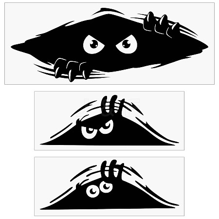 Gorgecraft 3 Sheets 3 Style Peeking Monster Plastic Waterproof Peeking Monster Stickers STIC-GF0001-07-1