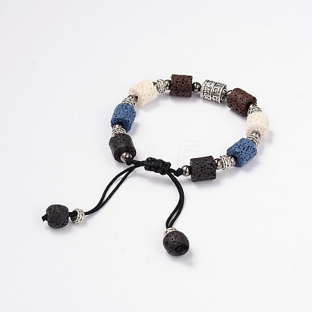 Lava Rock Beaded Bracelets BJEW-D325-10-1