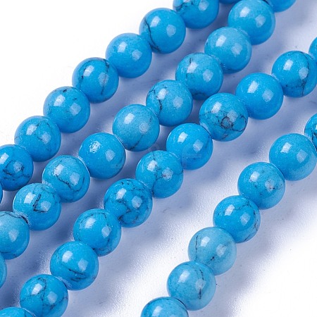 Synthetic Turquoise Beads Strands G-E525-4mm-15-1