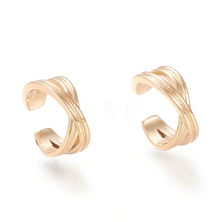 Brass Cuff Earrings EJEW-I249-20G-1