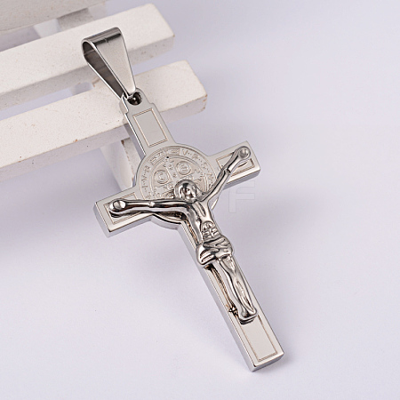 Crucifix Cross 304 Stainless Steel Pendants STAS-O089-33P-1