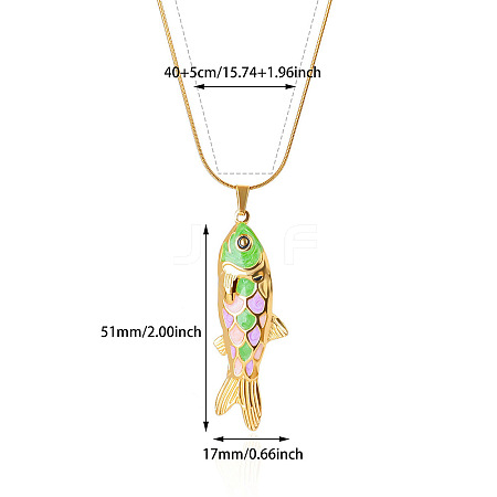 Ocean 304 Stainless Steel Enamel Pendant Necklaces WG71C62-04-1