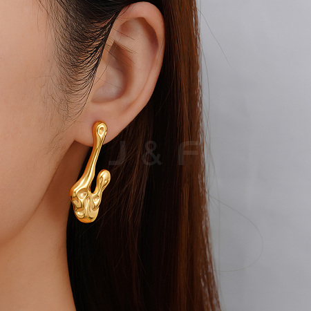 Elegant Stainless Steel Irregular Stud Earrings YS1424-1