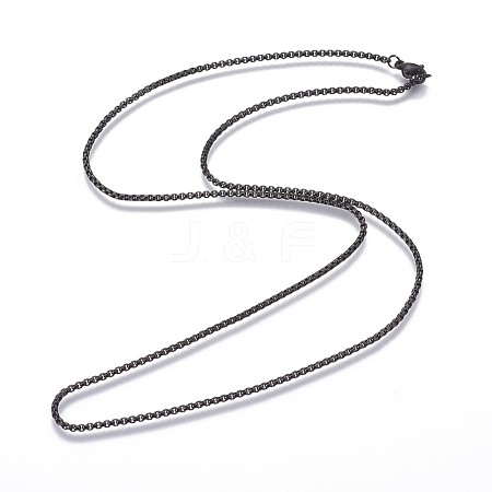 304 Stainless Steel Box Chain Necklaces NJEW-P250-02B-03-1