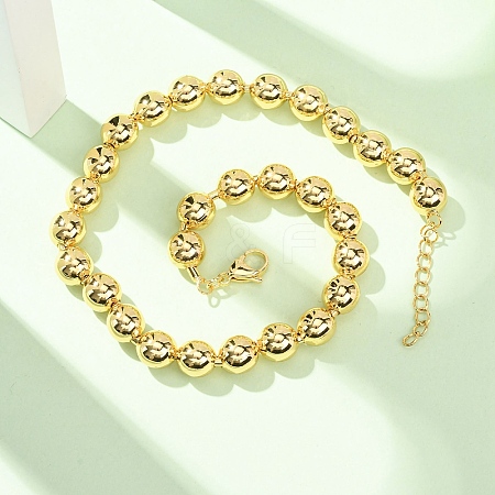 Brass Ball Chain Necklaces for Men Women NJEW-H089-01G-1