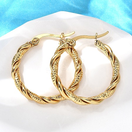 201 Stainless Steel Hoop Earrings EJEW-Q026-09G-1