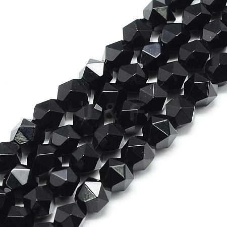 Natural Black Onyx Beads Strands G-S149-02-8mm-1