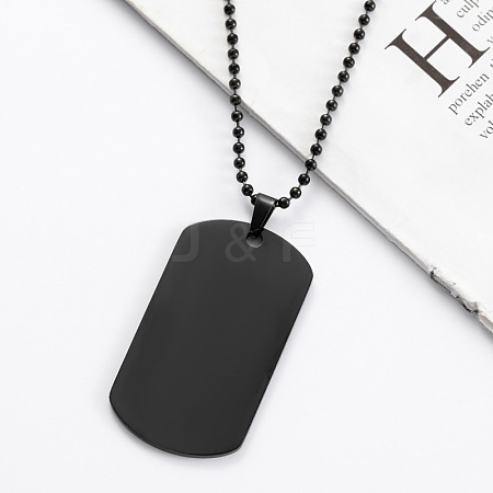 Stainless Steel Military Dog Tag Pendant Necklaces JF4506-3-1