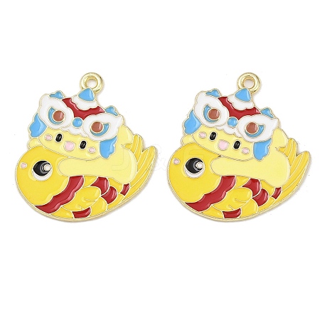 New Year's Day Alloy Enamel Pendants FIND-I067-03G-03-1
