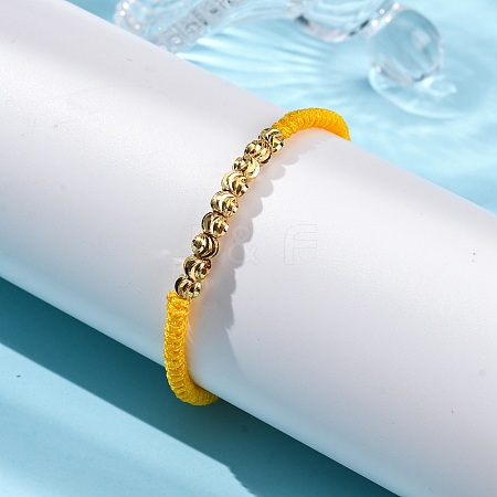 Polyester Cord Braided Bead Bracelets for Women BJEW-L698-01G-03-1