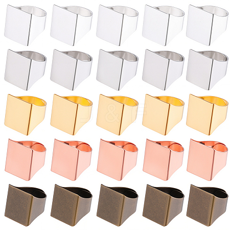 30Pcs 5 Colors Brass Finger Rings RJEW-SC0001-40-1