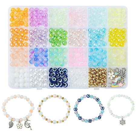 DIY Round Acrylic Bead Bracelets Making Kits DIY-YW0009-88-1