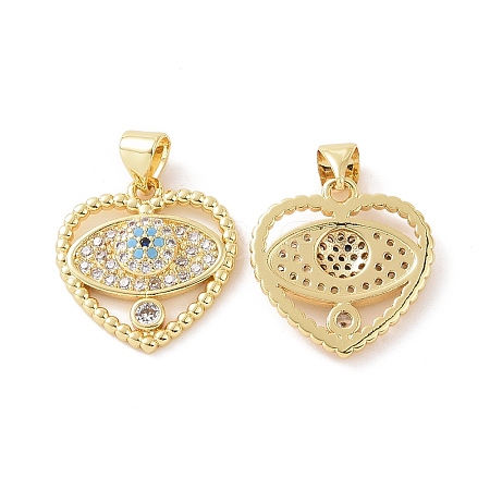 Brass Micro Pave Cubic Zirconia Pendants ZIRC-P106-56G-1