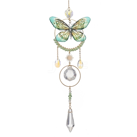 Stainless Steel Resin Butterfly Suncatcher HJEW-TA00451-02-1