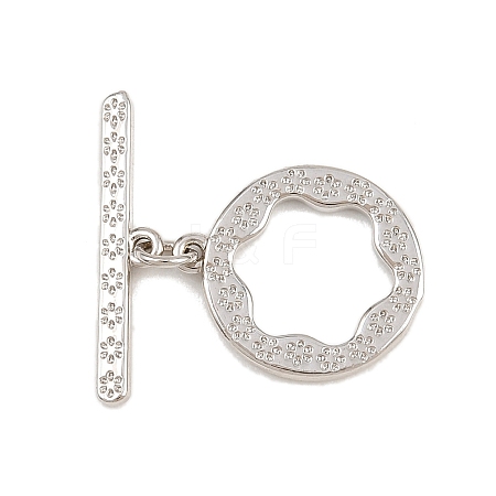 Flat Round Brass Toggle Clasps KK-G548-36P-1
