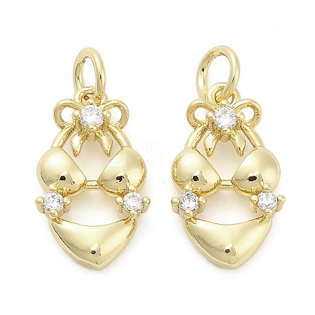 Brass Micro Pave Cubic Zirconia Pendants KK-H527-06A-G-1