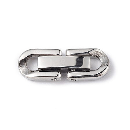Non-Tarnish 304 Stainless Steel Fold Over Clasps X-STAS-G307-11A-P-1