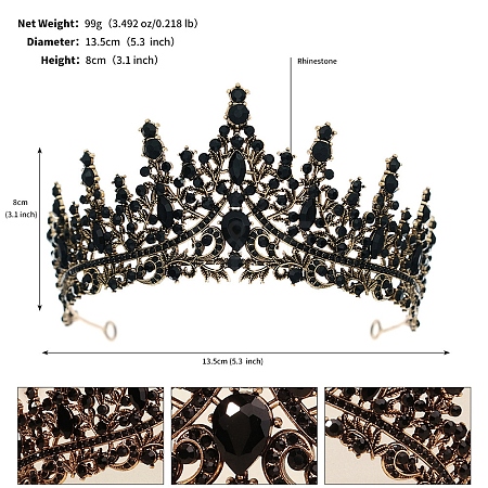 Alloy Rhinestone Hair Bands  for Woman Girls PW-WGA69DD-01-1