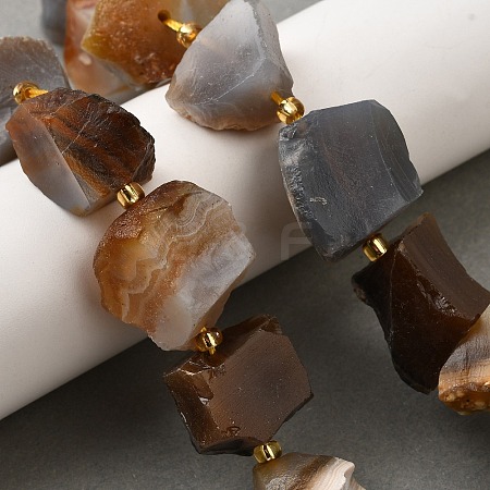 Raw Rough Natural Grey Agate Beads Strands G-Z087-B20-1