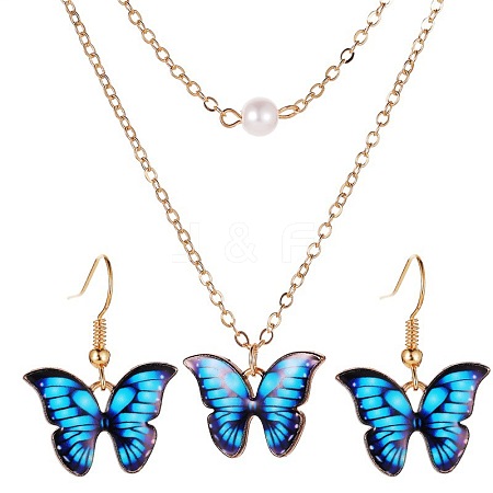 Alloy Acrylic Pendants Necklacels & Dangle Earrings Sets for Women WH-WGE37E6-01-1
