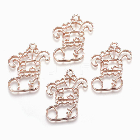 Rack Plating Alloy Open Back Bezel Pendants LS-PALLOY-Q351-19RG-FF-1