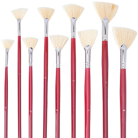 Gorgecraft 9Pcs Sector Painting Brush AJEW-GF0004-56-1