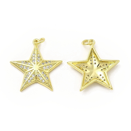 Brass Micro Pave Cubic Zirconia Pendants KK-E068-VB103-1