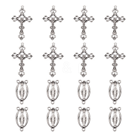 Rosary Cross and Center Sets for Rosary Bead Necklace Making TIBEP-TA0002-14AS-1