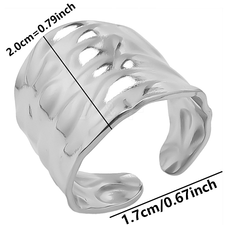 304 Stainless Steel Open Cuff Ring PW-WG28504-01-1