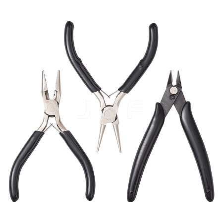 3Pcs 3 Styles Carbon Steel Jewelry Pliers Sets PT-YW0001-10-1