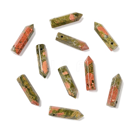 Natural Unakite Pointed Pendants G-D460-01E-1