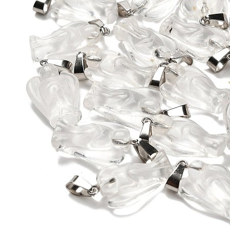 Synthetic Watermelon Stone Glass Pendants G-B127-10P-19-1