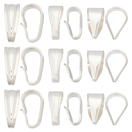 15Pcs 3 Styles 925 Sterling Silver Snap on Bails STER-ME0001-19-1