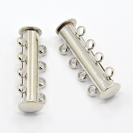4-Strands Brass Magnetic Slide Lock Clasps KK-H310-P-1