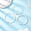 3Pcs Faceted Imitation Jade & Opaque Glass Rondelle Beaded Stretch Bracelets for Women BJEW-JB12563-07-2