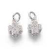 Brass Micro Pave Cubic Zirconia Charms ZIRC-J021-11P-RS-1