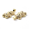 Brass Cubic Zirconia Pendants KK-G446-26G-01-3