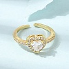 Adjustable Brass Micro Pave Cubic Zirconia Cuff Open Rings CU-CBABA66-04G-1