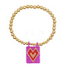 Bohemian Glass Seed Bead Charm Bracelets IW8477-1-1